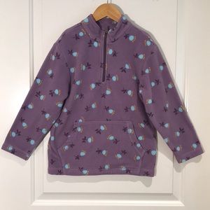 Hanna Andersson Girls 1/4 Zip Up Fleece Pullover